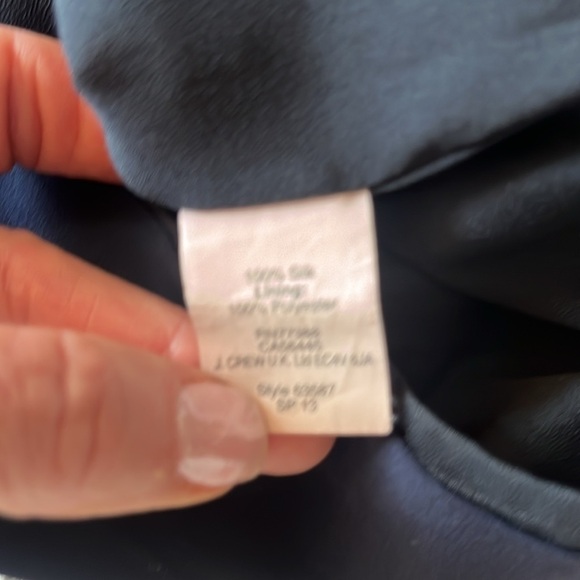 J. Crew Blue and Cream 3/4 Sleeve Silk Dress Size 4 - Picture 6 of 8